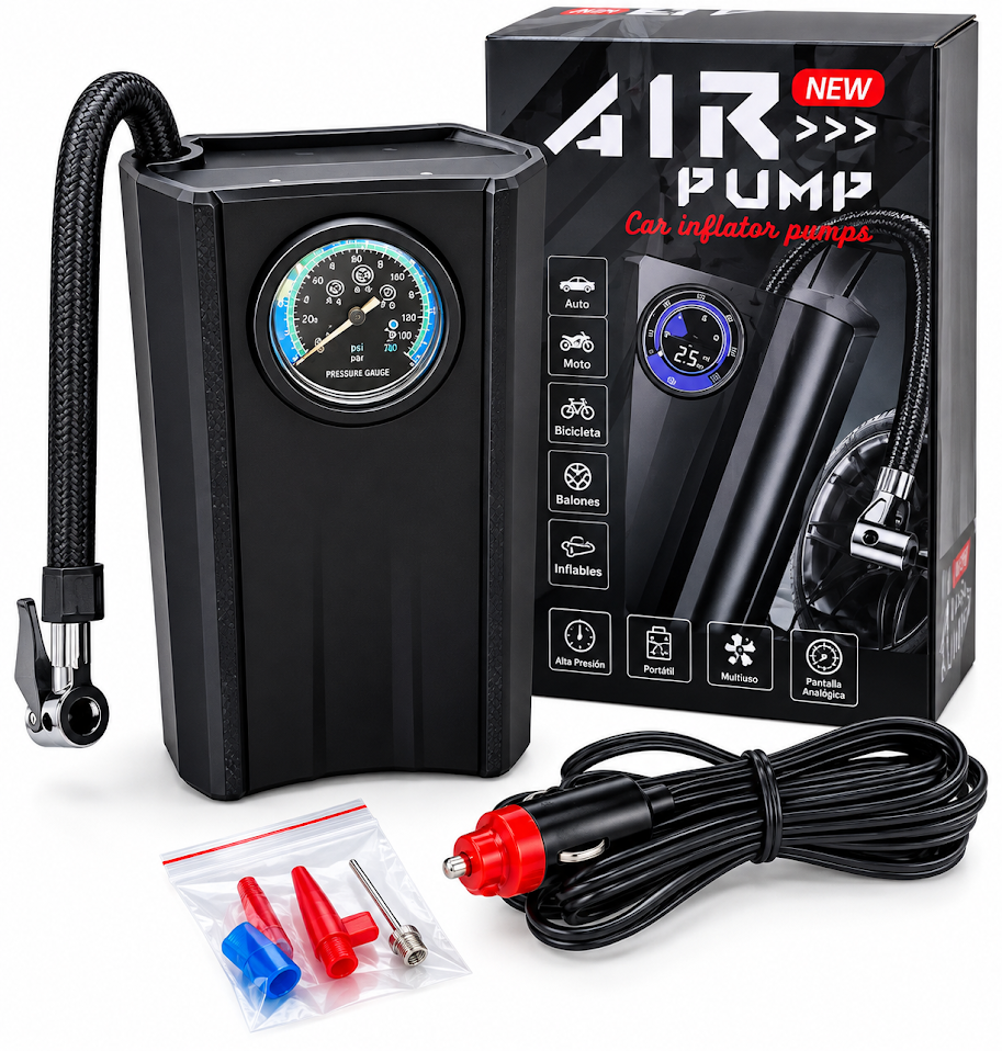 INFLADOR DE AIRE PORTÁTIL AIR PUMP